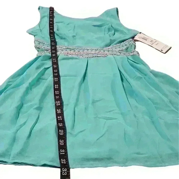 NWT Crystal Doll Juniors Embellished Fit & Flare Party Dress, Seafoam, Sz 11 $69 - Picture 4 of 10